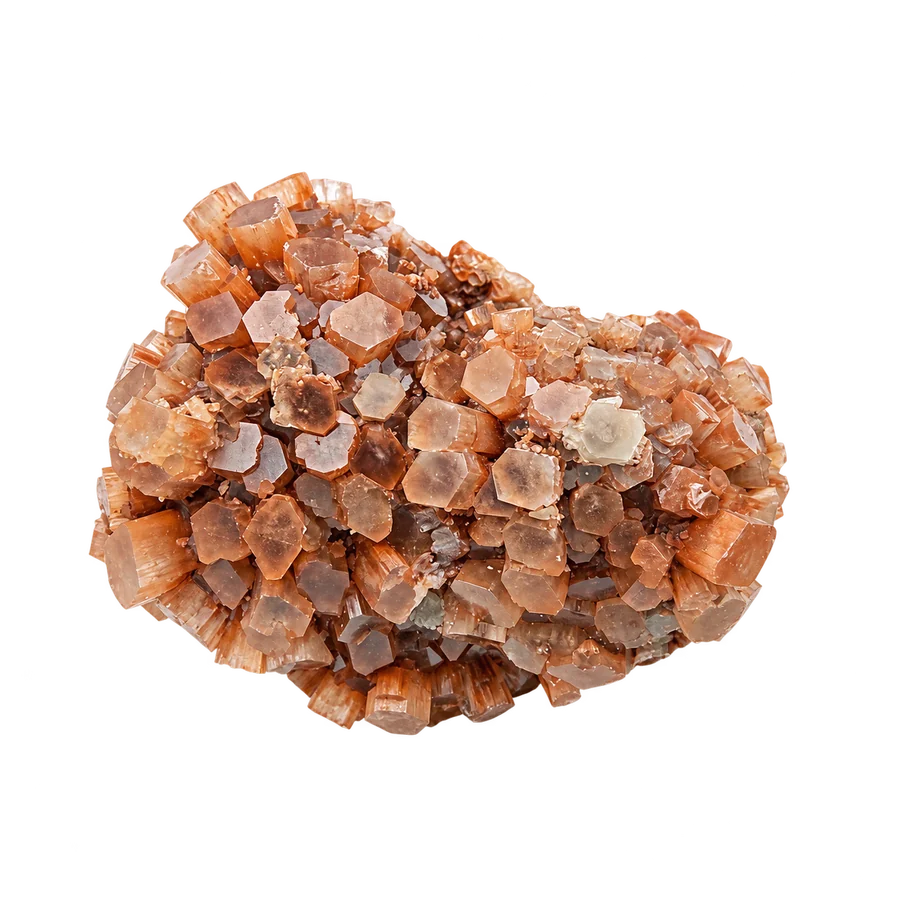 Aragonite aux cristaux orangés